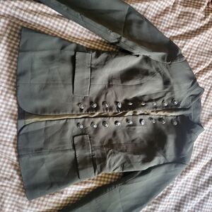 Women's Olive Green Button-Up Jacket